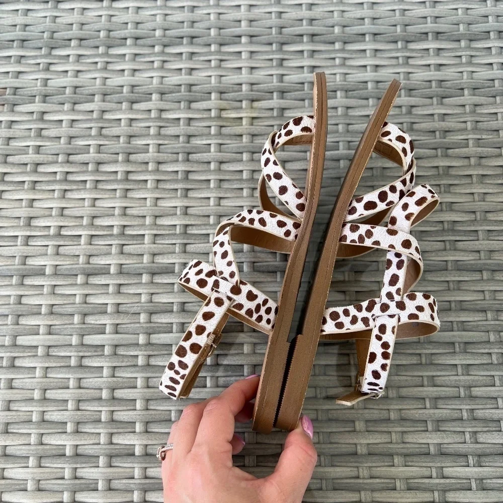 Gianni Bini Calf Hair Strappy Sandals Size 6